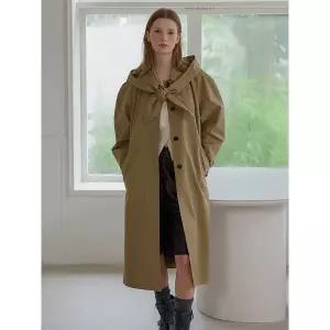 [올리브데올리브](하남점)탈부착 후드 벨티드 롱 트렌치 코트 OW4AR875