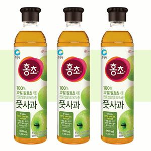 청정원 홍초 풋사과 1.5L 3개 산뜻한 과일 숙성 발효초