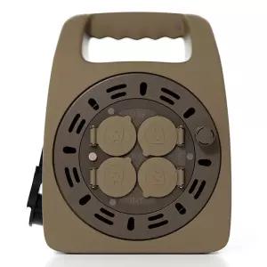 러그박스 4구 코드릴 20M 캡형 브라운 전기코드릴 연장 리드선