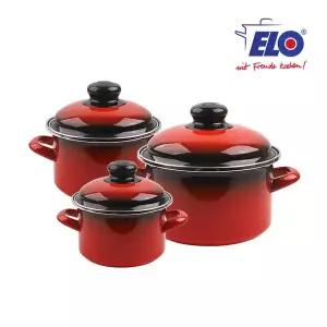ELO 빨강법랑 3종 깊은형 14cm+16cm+20cm