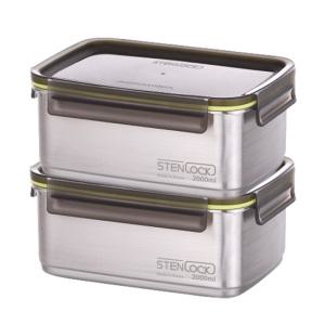 스텐락 국산 스텐밀폐용기 슈어 직사각 8호 2p세트