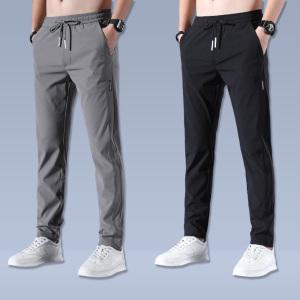 쿨테크 남성 여름 아이스 냉장고바지 일자핏 밴딩바지 2ea