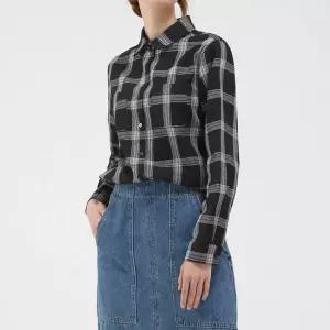 [퀸이즈] [77까지]빠른배송 린넨 코튼 블렌디드 체크 셔츠