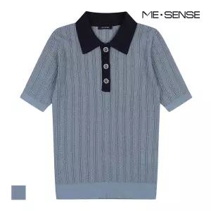 [미센스] 카라배색 반팔 니트_MB38KNMD01Z
