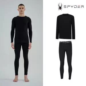 [스파이더] 남성 소프트 터치 기능성 웜웨어 상하의 세트 블랙