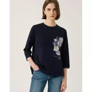 [하프클럽/레노마레이디]그래픽 7부 티셔츠-CC32TS310