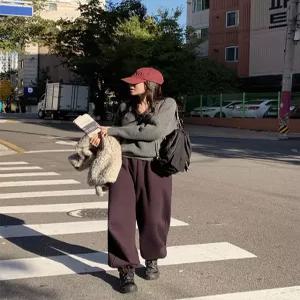 [제작] 핏이 예쁜 기모 커브드 조거 밴딩 팬츠 84952 빅사이즈 여성의류