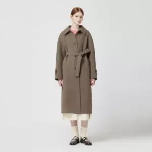 [롯데백화점]씨씨콜렉트 헤링본 싱글 벨티드 롱코트 C254MSG180