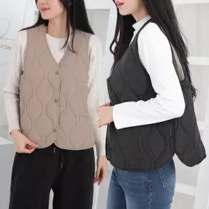 경량 물결 패딩 보온 누빔 조끼 남녀공용 겨울용 패딩 베스트 2size 4color