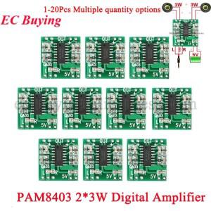 20개/1개 PAM8403 오디오 2x3W PAM 8403 미니 소형 디지털 파워 앰프 보드 클래스 D 스테레오 모듈 5V 전원