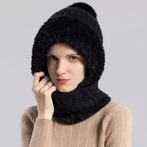 여자 융털안감 바라클라바 기모 방울비니 후드 넥워머 바라클라바 후드 넥워머 기모융털 융털모자