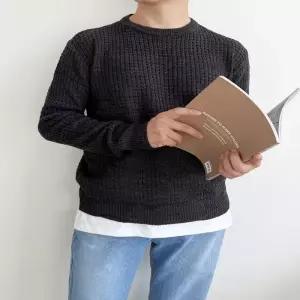 [프로셀러] 1004M 남성라운드넥와플데일리 2L-CHE 니트