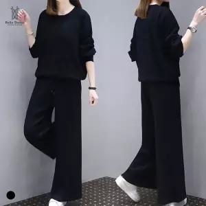 벨라도나 사계절 여성 오버핏 긴팔티셔츠+와이드팬츠 투피스셋업 커버업 Bon-2610