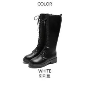 [옷자락]여성 레이스업 부츠 슬림 기모 롱 워커