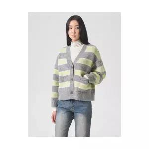 [국내매장정품] 에잇세컨즈 8SECONDS 배색 스트라이프 루즈 가디건 카디건 그레이 324Y5ALY83 176806