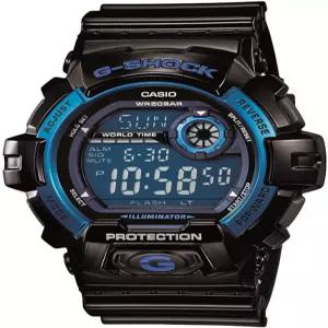 카시오 남성 G8900A-1CR G-Shock 블랙 앤 블루 레진 디지털 스포츠 시계