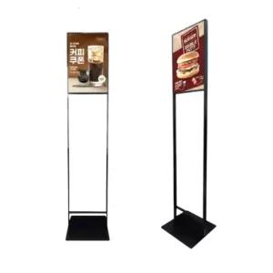 A3 무선 LED 조명 매장 포스터 꽂이 광고 스탠드 배너 판넬 카페 입간판 라이트 패널 디저트 간판 단면 베
