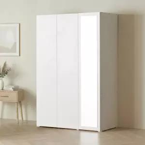 [아씨방가구]마일 터치 행거 싱글+전신거울 옷장 세트 1200