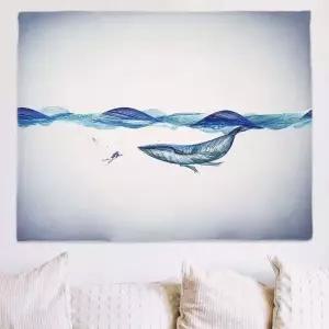 포스터 대형 L 흰수염고래 패브릭 (WFKB45I)