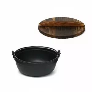 주물냄비 나무뚜껑 전골 업소용 무쇠 샤브샤브 오뎅탕 식당 조리용 (WFKBIA5)