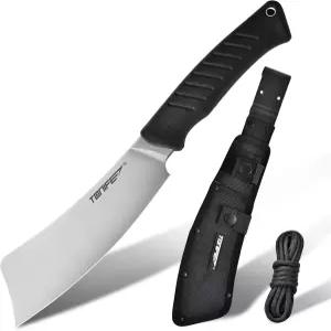 TONIFE 헤라클레스 풀 탱 나이프 고정 칼날 칼집과 파라코드 야외 캠핑 생존을 위한 8Cr14MoV 도마가