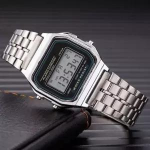 [하프클럽/]전자 데이 사각 시계 기본 스톱워치 패션 손목