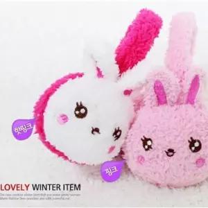 (선택 감성토끼귀마개(색상랜덤))재고정리 귀여운 토끼 인형 귀마개 방한 겨울 패션 캐릭터 귀마개