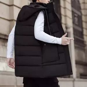 남성 겨울 롱기장 따뜻한 후드 패딩점퍼 패딩조끼 (WFKBXSK)