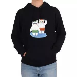 기모후드티 북극곰 휴가 물안경 수영장그림 전색상 사이즈 (WFKBAS4)