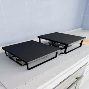 주방 필수템 가스레인지 인덕션 블랙 쿡탑 선반 받침대 덮개