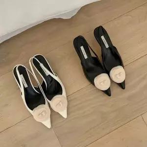 [하프클럽/]소개팅 코디 데이트 구두 여성 플라워 샌들 힐 슬링백