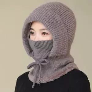 [하프클럽/]겨울 방한 니트 스타일 후드워머 모자 넥워머 마스크