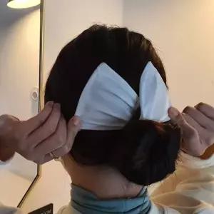 와이어 올림머리 헤어밴드 당고머리끈 화이트