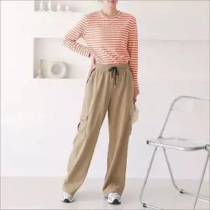 허리밴딩 골덴 카고바지 일자핏 팬츠 편한 여성 코듀로이 (WFKBXKY)