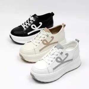 [제이시]제이시 발볼넓은 7cm 키높이 통굽 운동화 소가죽 K345