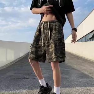 남성 허리 밴딩 루즈 스타일 신축성 밀리터리 반바지짐웨어 편한 헬스 남자 일자 농구 여름 운동 밴팬츠 트