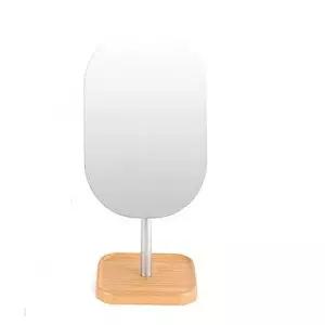 탁상경 트레이 ST-311L(우드) 스탠드 거울 화장대 원목 나무 타원형