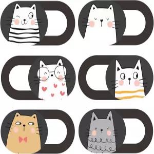 MESMOS 웹캠 커버 슬라이드 여성을 위한 고양이 애호가 선물 테마 상품 엄마 노트북 카메라 귀여운 (소형)