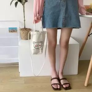 ( )텀블러파우치 미니 캔버스 곰돌이 천 가방 DD-12067