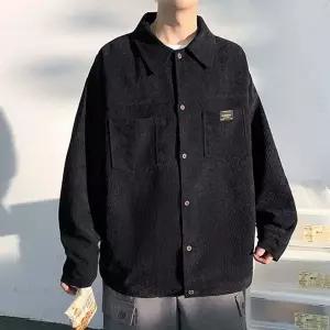[골드스마일]남성용 루즈핏 코듀로이 포켓 캐주얼 셔츠형 자켓