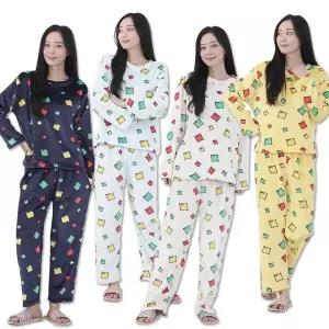 여성 빅사이즈 겨울 밍크 누더기 수면 잠옷 파자마 내복 여성실내복