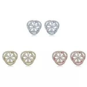 [다잇템] 여자 골져스 꽃잎 실버침 큐빅 귀걸이