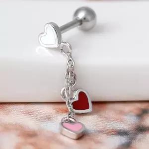 [라울스톤] 드롭 하트 체인 써지컬 스틸 패션 피어싱