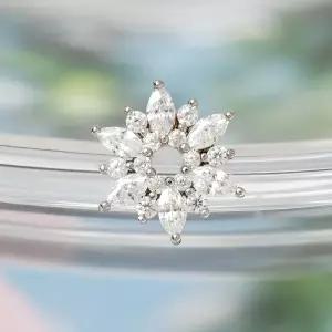 [라울스톤] 눈꽃 큐빅 써지컬 스틸 패션 피어싱