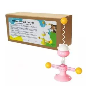 [하프클럽/알티피아]고양이 흡착식 회전놀이 스프링장난감(핑크)