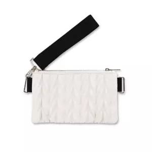 직장인숄더백 퀼팅 클러치백 클러치 가방 크로스 스트랩 아이보리