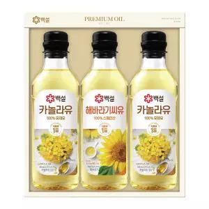 백설 프리미엄 오일 선물세트 14호 (카놀라유 2개 + 해바라기씨유 1개)