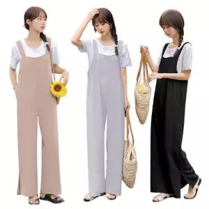 [하프클럽/알티피아]여자 일상 스타일 민소매 와이드 점프수트 고품질 데