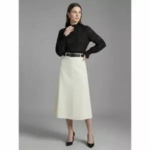 [하프클럽/샵앤]여성 반목 기모 레이스 시스루 프릴 블라우스 SIU-WBL-21013-블랙