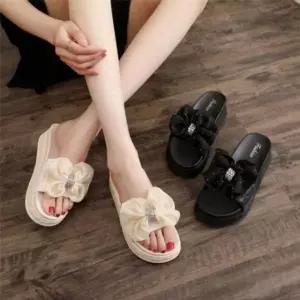 통굽 블링 쉬폰 여름 슬리퍼 사무실 WFJ4OB7